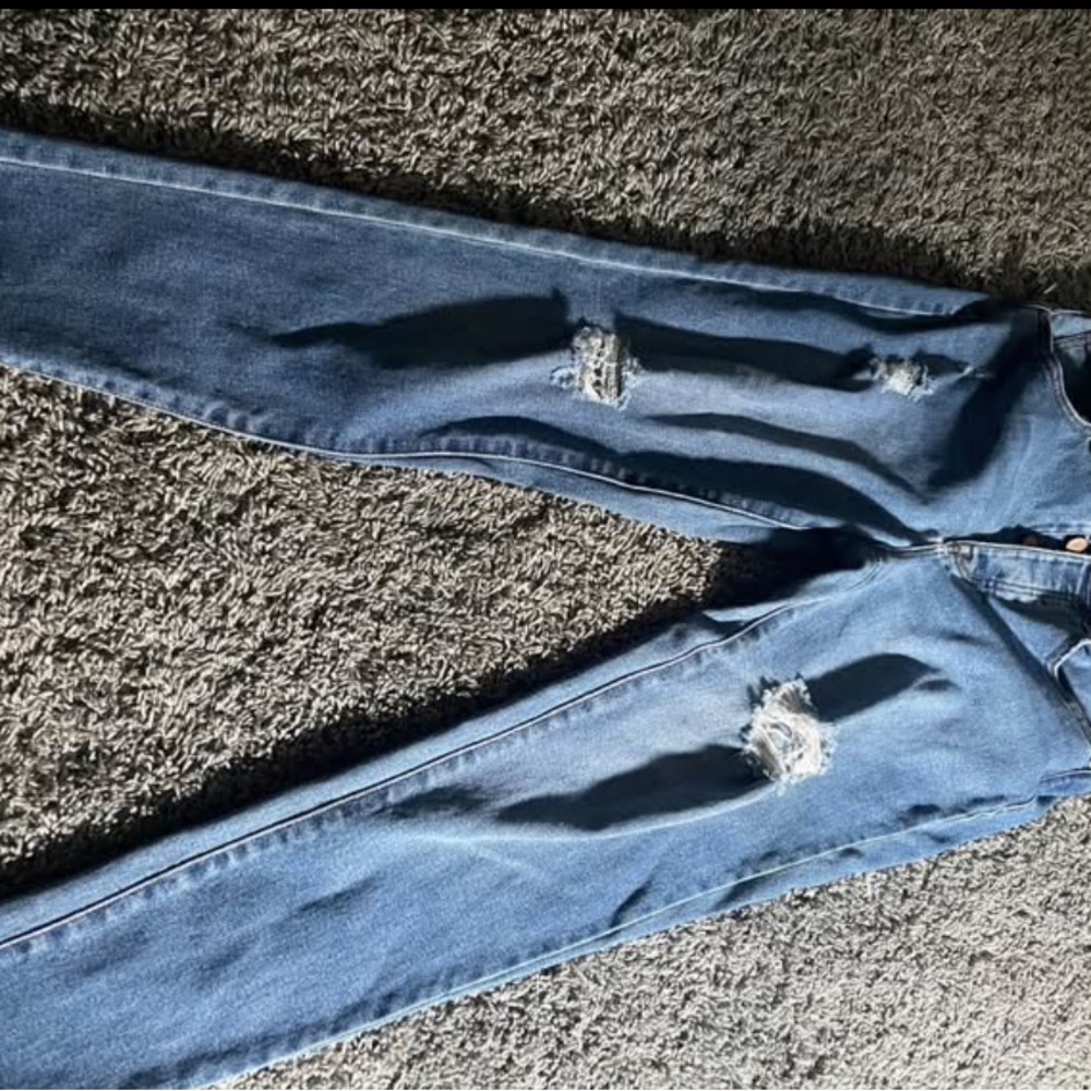 Maurices Blue Distressed Boyfriend Jeans